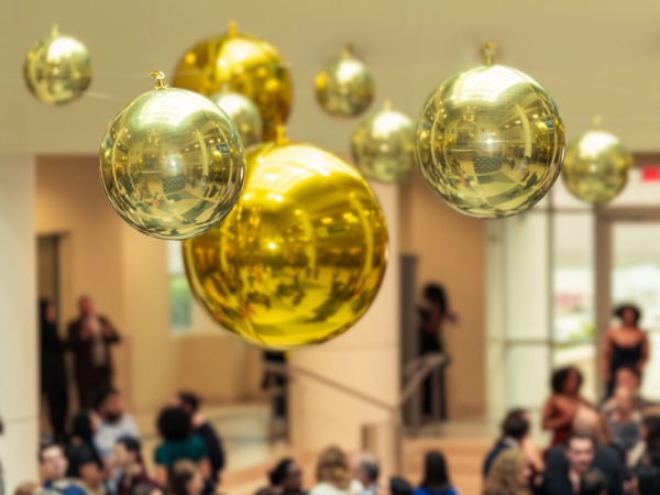 crowd attending a celebration reception