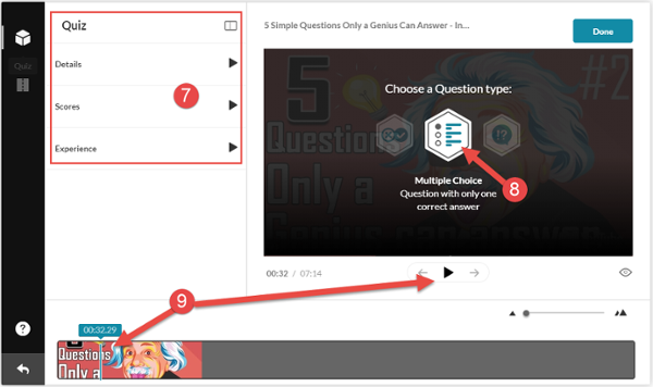 Video Quiz Edit Settings